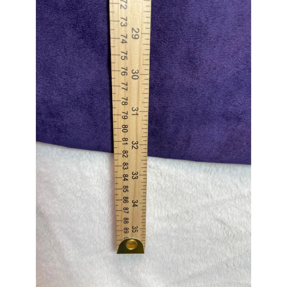 BonWorth Skirt Suit Set M Purple Floral Embroidered Faux Suede VTG Granny‎ Artsy